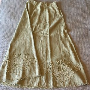 Soft Surroundings Linen Midi Skirt